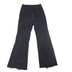 VICI Los Angeles Ultra High Waist Flare Leg Frayed Hem Black‎ Jeans Size Large